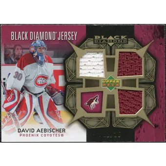2007/08 Upper Deck Black Diamond Jerseys Gold Triple #BDJAE David Aebischer /25