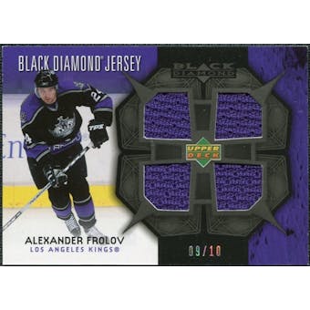 2007/08 Upper Deck Black Diamond Jerseys Black Quad #BDJAF Alexander Frolov 9/10