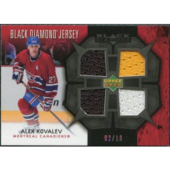 2007/08 Upper Deck Black Diamond Jerseys Black Quad #BDJAK Alexei Kovalev 2/10