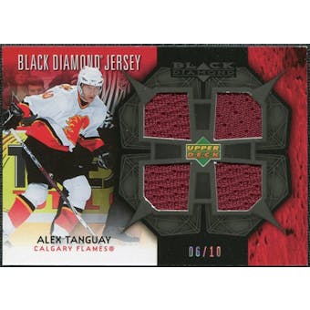2007/08 Upper Deck Black Diamond Jerseys Black Quad #BDJAT Alex Tanguay /10