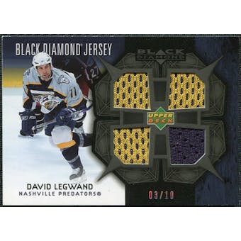 2007/08 Upper Deck Black Diamond Jerseys Black Quad #BDJDL David Legwand 3/10