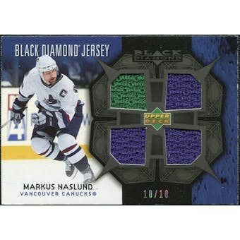 2007/08 Upper Deck Black Diamond Jerseys Black Quad #BDJMN Markus Naslund /10