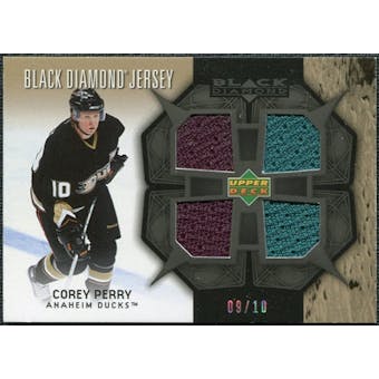 2007/08 Upper Deck Black Diamond Jerseys Black Quad #BDJPC Corey Perry /10