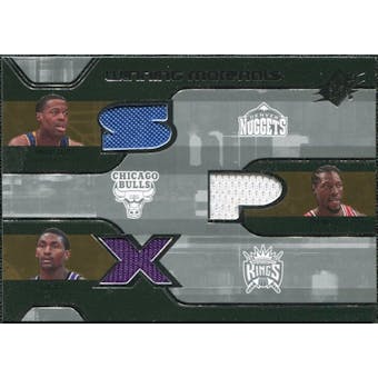 2007/08 Upper Deck SPx Winning Materials Triples #CAW Marcus Camby Ben Wallace Ron Artest