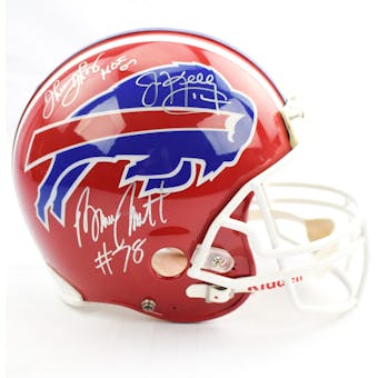 Jim Kelly/Thurman Thomas/Bruce Smith Buffalo Bills Autographed ProLine Helmet PSA COA #3A25509 (Reed Buy)