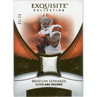 2007 Upper Deck Exquisite Collection Patch Gold #BE Braylon Edwards /50