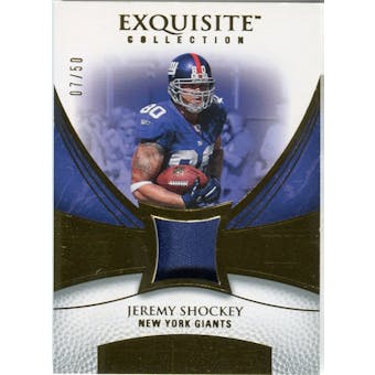 2007 Upper Deck Exquisite Collection Patch Gold #JS Jeremy Shockey /50