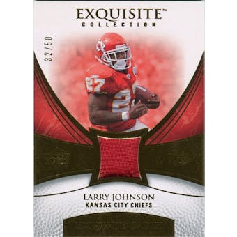 2007 Upper Deck Exquisite Collection Patch Gold #LJ Larry Johnson /50