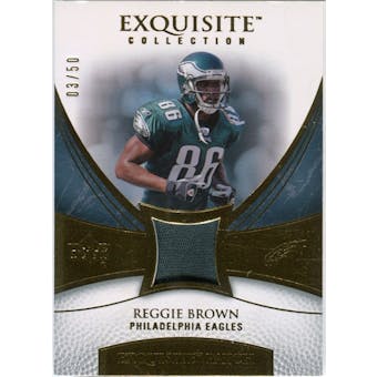 2007 Upper Deck Exquisite Collection Patch Gold #RB Reggie Brown /50