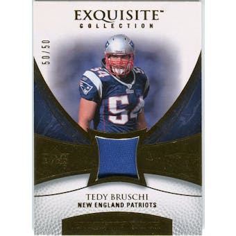 2007 Upper Deck Exquisite Collection Patch Gold #TE Tedy Bruschi /50