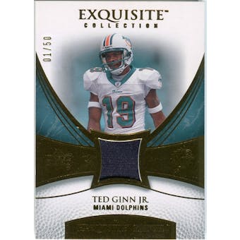 2007 Upper Deck Exquisite Collection Patch Gold #TG Ted Ginn Jr. /50