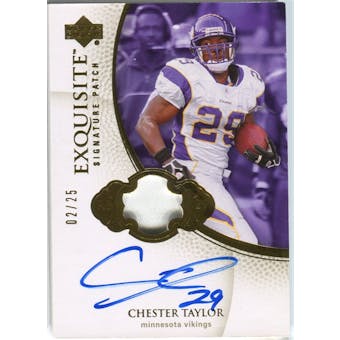 2007 Upper Deck Exquisite Collection Signature Swatches Patch #CT Chester Taylor Autograph /25