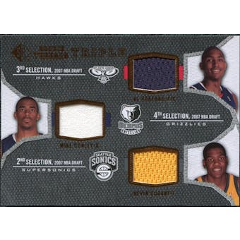 2007/08 Upper Deck SP Rookie Threads Triple #DHC Al Horford Mike Conley Kevin Durant