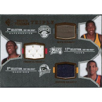 2007/08 Upper Deck SP Rookie Threads Triple #DYW Kevin Durant Thaddeus Young Brandan Wright