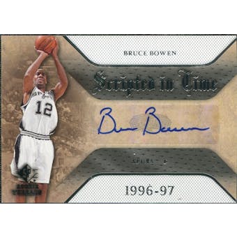 2007/08 Upper Deck SP Rookie Threads Scripted in Time #BB Bruce Bowen Autograph