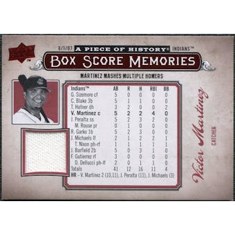 2008 Upper Deck UD A Piece of History Box Score Memories Jersey #BSM17 Victor Martinez