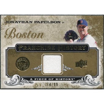2008 Upper Deck UD A Piece of History Franchise History Jersey Gold #FH6 Jonathan Papelbon /99