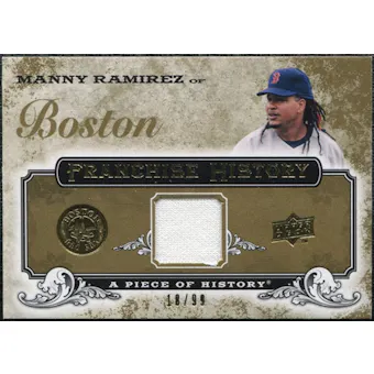 2008 Upper Deck UD A Piece of History Franchise History Jersey Gold #FH7 Manny Ramirez /99