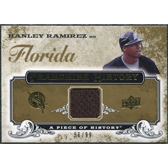 2008 Upper Deck UD A Piece of History Franchise History Jersey Gold #FH23 Hanley Ramirez /99