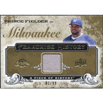 2008 Upper Deck UD A Piece of History Franchise History Jersey Gold #FH28 Prince Fielder /99
