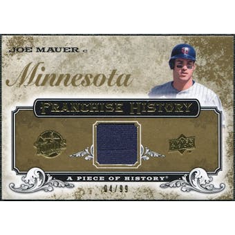 2008 Upper Deck UD A Piece of History Franchise History Jersey Gold #FH30 Joe Mauer /99