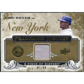 2008 Upper Deck UD A Piece of History Franchise History Jersey Gold #FH34 Jose Reyes /99