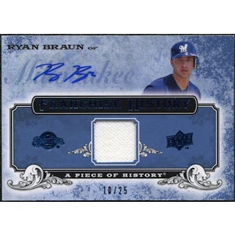 2008 Upper Deck UD A Piece of History Franchise History Jersey Autographs #FH29 Ryan Braun Autograph /25