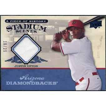 2008 UD A Piece of History Stadium Scenes Jersey Blue #SS2 Justin Upton /25