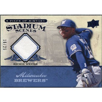 2008 UD A Piece of History Stadium Scenes Jersey Blue #SS29 Rickie Weeks /25