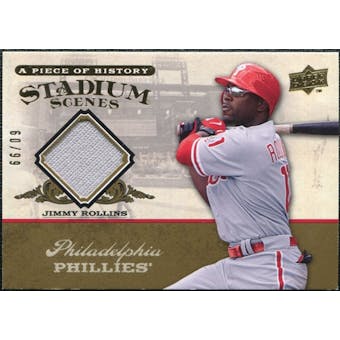 2008 Upper Deck UD A Piece of History Stadium Scenes Jersey Gold #SS44 Jimmy Rollins /99
