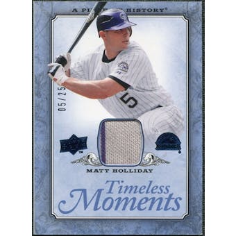 2008 UD A Piece of History Timeless Moments Jersey Blue #19 Matt Holliday /25