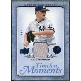 2008 UD A Piece of History Timeless Moments Jersey Blue #44 Phil Hughes /25