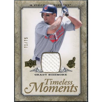 2008 Upper Deck UD A Piece of History Timeless Moments Jersey Gold #16 Grady Sizemore /75