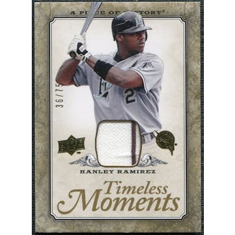 2008 Upper Deck UD A Piece of History Timeless Moments Jersey Gold #22 Hanley Ramirez /75