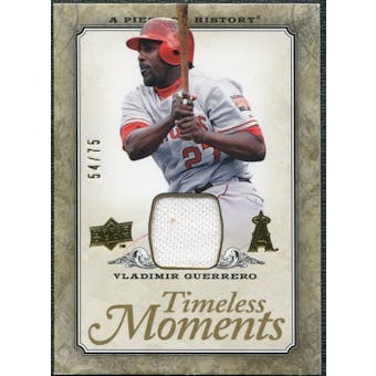 2008 Upper Deck UD A Piece of History Timeless Moments Jersey Gold #24 Vladimir Guerrero /75