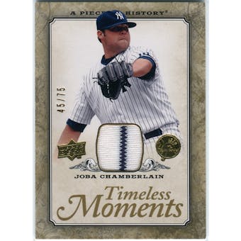 2008 Upper Deck UD A Piece of History Timeless Moments Jersey Gold #34 Joba Chamberlain /75
