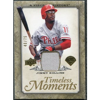 2008 Upper Deck UD A Piece of History Timeless Moments Jersey Gold #40 Jimmy Rollins /75
