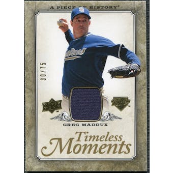 2008 Upper Deck UD A Piece of History Timeless Moments Jersey Gold #43 Greg Maddux /75