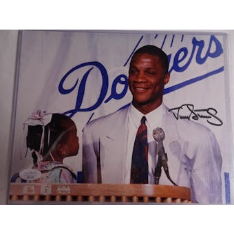 Darryl Strawberry Los Angeles Dodgers Autographed Baseball 8x10 Photo JSA COA #HH11525 (Reed Buy)