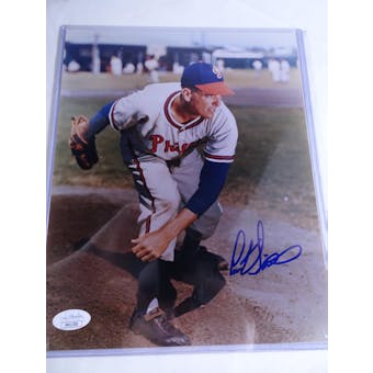 Curt Simmons Philadelphia Phillies Autographed Baseball 8x10 Photo JSA COA #HH11530 (Reed Buy)