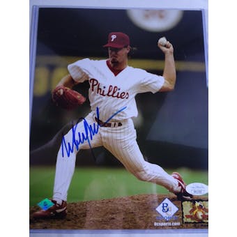 Mitch Williams Philadelphia Phillies Autographed Baseball 8x10 Photo JSA COA #HH11533 (Reed Buy)