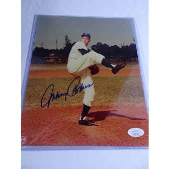 Johnny Podres Brooklyn Dodgers Autographed Baseball 8x10 Photo JSA COA #HH11543 (Reed Buy)