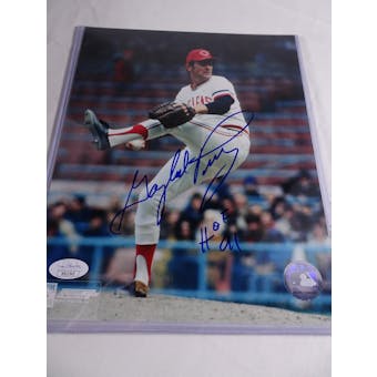 Gaylord Perry Cleveland Indians Autographed Baseball 8x10 Photo (HOF 91) JSA COA #HH11545 (Reed Buy)