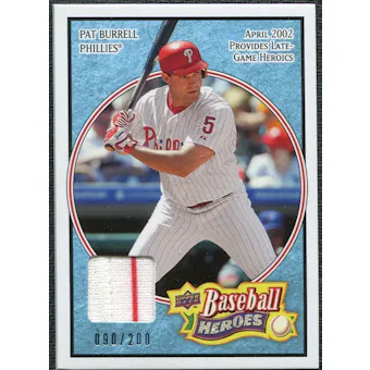 2008 Upper Deck Heroes Jersey Light Blue #137 Pat Burrell /200