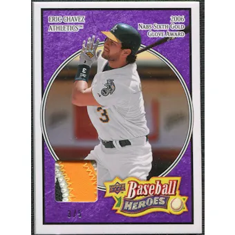 2008 Upper Deck Heroes Patch Purple #128 Eric Chavez /5