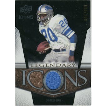 2008 Upper Deck Icons Legendary Icons Jersey Silver #LI2 Billy Sims /150