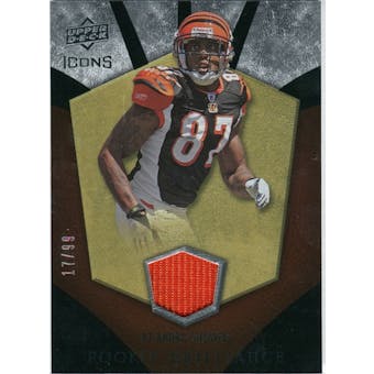 2008 Upper Deck Icons Rookie Brilliance Jersey Gold #RB14 Andre Caldwell /99