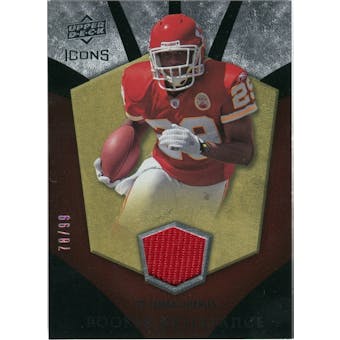2008 Upper Deck Icons Rookie Brilliance Jersey Gold #RB17 Jamaal Charles /99
