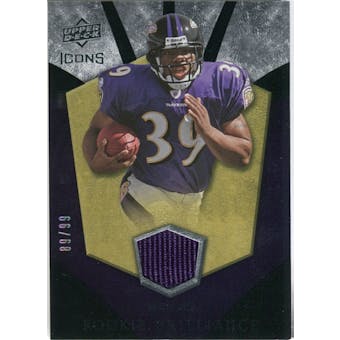 2008 Upper Deck Icons Rookie Brilliance Jersey Gold #RB33 Ray Rice /99
