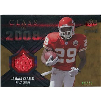 2008 Upper Deck Icons Class of 2008 Jersey Gold #CO18 Jamaal Charles /75